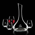 25 Oz. Celina Crystalline Decanter w/ 4 Stemless Wine Glasses